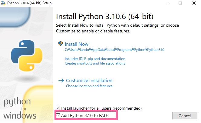 Python 3.10.6 (64-bit) Setup