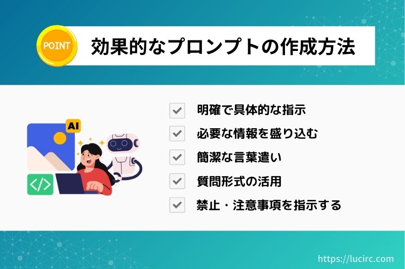 効果的なプロンプトの作成方法