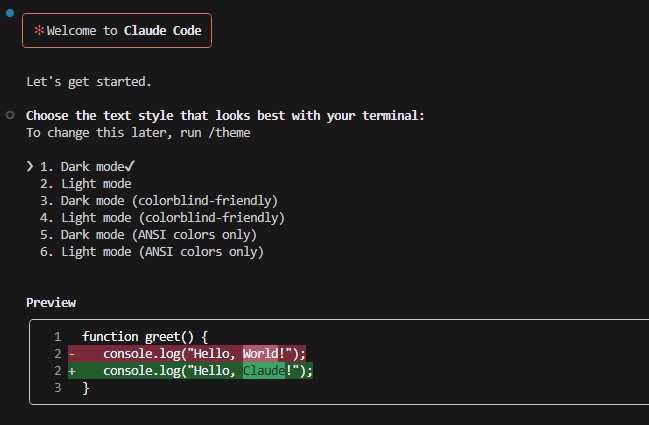 Claude VScoad display