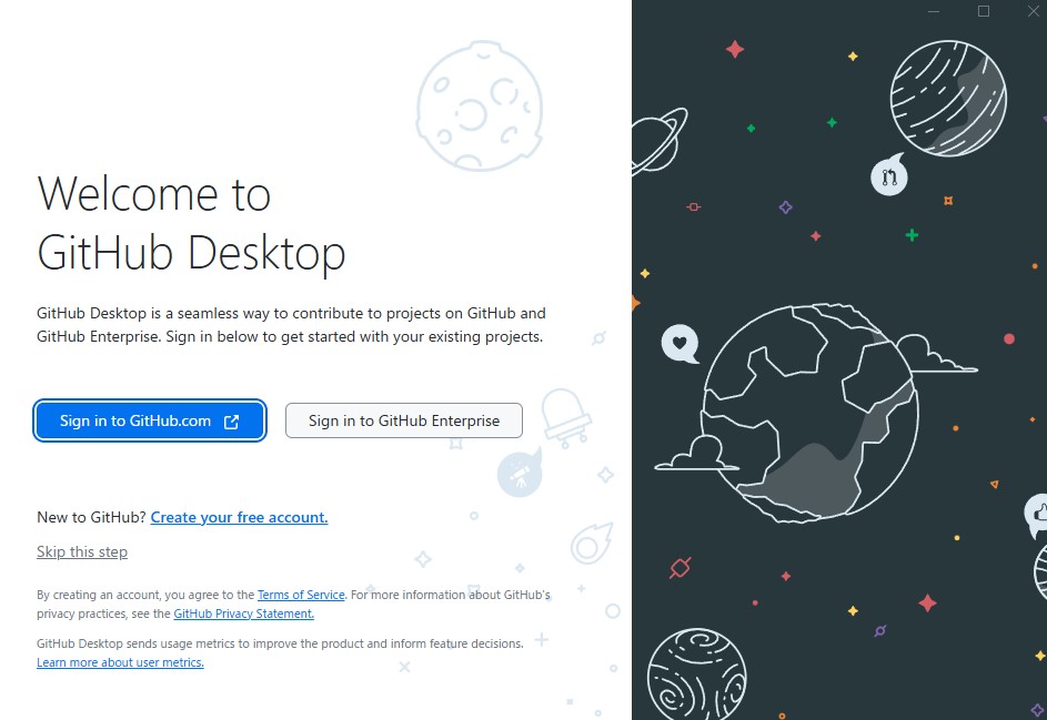 GitHub Desktop login